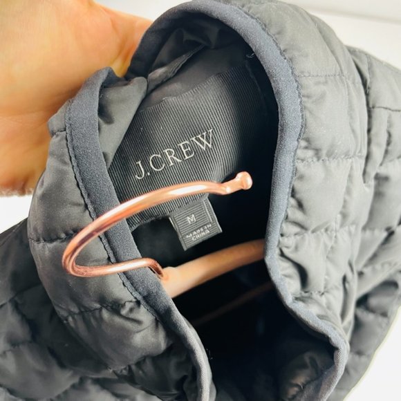 J. Crew Black Quilted Puffer Jacket Size Medium - Picture 9 of 9